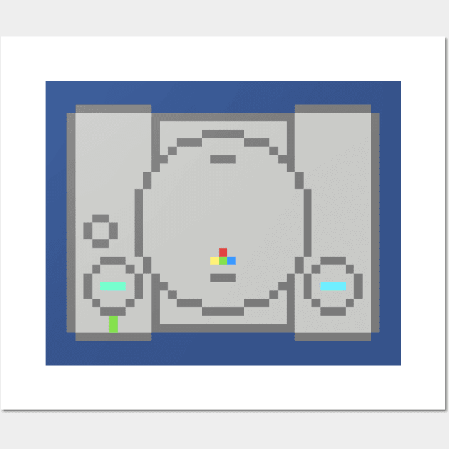 PlayStation Classic Retro Pixel Art Wall Art by StebopDesigns